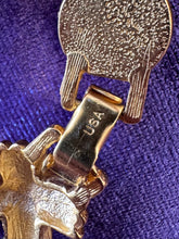 Load image into Gallery viewer, Vintage 1980s Matte Gold Tone &amp; Black Geometric Link Necklace USA 17”
