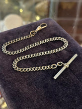 Load image into Gallery viewer, Vintage Art Deco Silver Tone Watch Chain Watch Fob Dog Clip Clasp and Toggle 11.6”
