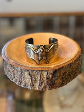 Load image into Gallery viewer, Handmade Gothic Solid Brass Bat Wide Cuff Bracelet
