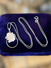 Load image into Gallery viewer, Vintage Signed BEAU Sterling Silver Engraved Rose Charm Holder Pendant Necklace 18.25”
