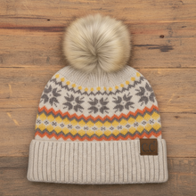 Load image into Gallery viewer, Nordic Fair Isle Beanie with Pom-Pom
