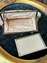 Load image into Gallery viewer, Vintage Circa 1930s 1940s French White Beige &amp; Off White Seed Beaded Purse Evening Bag Made in France
