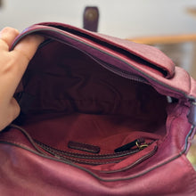 Load image into Gallery viewer, The CHEYENNE Burgundy Studded Front Flap Shoulder Bag
