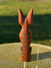 Load image into Gallery viewer, Vintage Midcentury MCM Circa 1960s Hand Carved &amp; Hand Painted Teak Wood Siamese Cat Sculpture 12.4”
