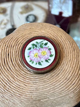 Load image into Gallery viewer, Vintage 1930s Art Deco Czech Guilloche Enamel Floral Mirror Compact Made in Czechoslovakia
