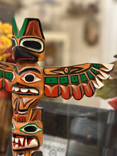 Load image into Gallery viewer, Vintage Thunderbird Totem Pole by Ray Williams Hand Carved 1950s Signed RARE 13” Tall
