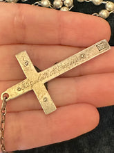 Load image into Gallery viewer, Vintage Signed GK GOLDI KAPLAN All Sterling Silver Bead Blue Enamel Mary 20.6” Rosary Engraved Elizabeth A. Cronauer Religious
