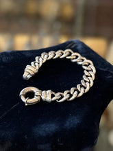 Load image into Gallery viewer, Vintage 1990s Heavy Sterling Silver 925 Flat Curb Link Chain Bracelet Unisex or Men’s 7”
