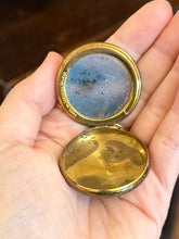 Load image into Gallery viewer, Vintage 1930s Art Deco Czech Guilloche Enamel Floral Mirror Compact Made in Czechoslovakia
