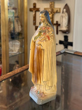 Load image into Gallery viewer, Vintage 1940s St Theresa 8.5&quot; Chalkware Statue Saint Therese Carmelite Nun
