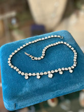 Load image into Gallery viewer, Vintage Circa 1950s Faceted Glass Rhinestone Collar Necklace 15”, Bracelet 7.5”, &amp; Dangle Earrings Set

