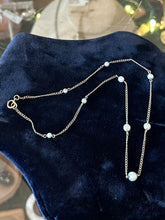 Load image into Gallery viewer, Vintage Circa 1940s Hallmarked HERTZBERG 1/20 14K GF Gold Filled &amp; Pearl Dainty Necklace or Bracelet Midcentury
