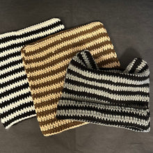 Load image into Gallery viewer, Striped Crocheted Cat Ear Hat | 3 different colors
