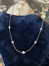 Load image into Gallery viewer, Vintage Circa 1940s Hallmarked HERTZBERG 1/20 14K GF Gold Filled &amp; Pearl Dainty Necklace or Bracelet Midcentury
