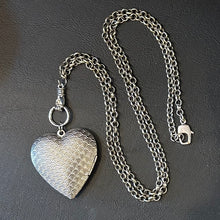 Load image into Gallery viewer, ‘SHINING HEART’ Large Heart Locket Figa Fist Pendant Necklace
