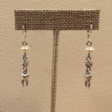 Load image into Gallery viewer, Handmade Faux Pearl Silver Tone Tooth Earrings - Pearlies
