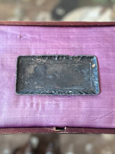 Load image into Gallery viewer, Antique Victorian Engraved Our Darling Metal Casket Plate Scroll Design Silver Tone 4x2 Mourning
