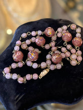 Load image into Gallery viewer, Vintage Pink &amp; Mauve Murano Latticino Wedding Cake Venetian Glass Bead Necklace
