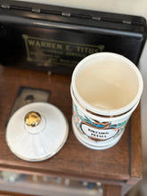 Load image into Gallery viewer, Vintage Robin’s Ind. USA Glazed Ceramic Painted Apothecary Jar Rhoeados Petala Red-Poppy Petals w/ Lid 8.25”
