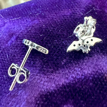Load image into Gallery viewer, Sterling Silver &amp; Black Bat Stud Earrings

