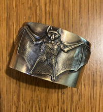 Load image into Gallery viewer, Handmade Gothic Solid Brass Bat Wide Cuff Bracelet - Lucretia
