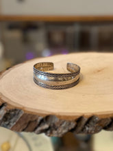 Load image into Gallery viewer, Vintage 925 Sterling Silver Ribbed Twisted Rope Barbed Wire Design Cuff Bracelet
