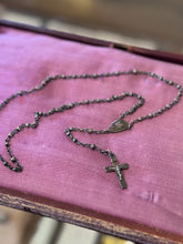 Load image into Gallery viewer, Vintage Antique All Sterling Silver Rosary Beads Dainty Religious 12.75”
