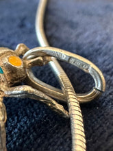 Load image into Gallery viewer, Vintage Italian 900 Silver &amp; Enamel Fly Insect Pendant on Sterling Silver 925 Snake Chain 18.75”
