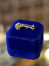 Load image into Gallery viewer, Vintage 1930s 1940s Art Deco Gold Filled &amp; Faceted Glass Rhinestone Halley’s Coment Brooch Pin
