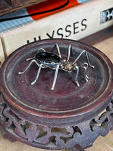 Load image into Gallery viewer, Vintage Navajo Native American Signed E. SPENCER Sterling Silver Black Onyx Spider Brooch
