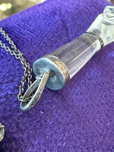 Load image into Gallery viewer, Vintage 800 Silver Clear Quartz Figa Fist Mano Fica Pendant on Sterling Silver Chain Necklace 16.9”
