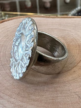Load image into Gallery viewer, Vintage Signed BEN AMUN by Isaac Manevitz Silver Tone Sun Face Statement Ring US Size 6 1/2
