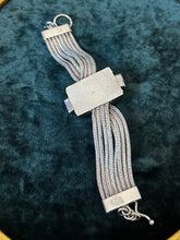 Load image into Gallery viewer, Chunky Sterling Silver &amp; Genuine Amethyst Multi Strand Statement Necklace and Bracelet Set

