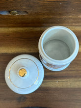 Load image into Gallery viewer, Vintage Porcelain Medicine Pharmacy APOTHECARY Jar w/ Lid Ascriptin 1940s Japan
