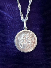 Load image into Gallery viewer, Vintage 925 Sterling Silver Italy Hallmarked Rare Roman Gemini Twins Depiction Pendant Necklace 17.9” Zodiac Astrology
