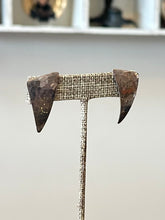 Load image into Gallery viewer, Vintage Modernist Sterling Silver Mexico Hammered Geometric Curved Triangle Drop Earrings
