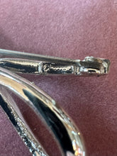 Load image into Gallery viewer, Vintage Signed Corocraft Baguette Rhinestone Silver Tone Bow Brooch

