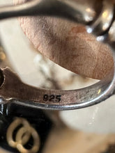 Load image into Gallery viewer, Vintage Sterling Silver &amp; Mother of Pearl Claddagh Ring US Size 5 1/2 Celtic
