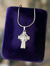 Load image into Gallery viewer, Vintage Signed CH Sterling Silver Religious Holy Ghost Dove Cross Pendant Necklace 17.9”
