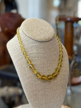 Load image into Gallery viewer, Vintage Midcentury Faceted Yellow Crystal Graduated Beaded Necklace 16.75”
