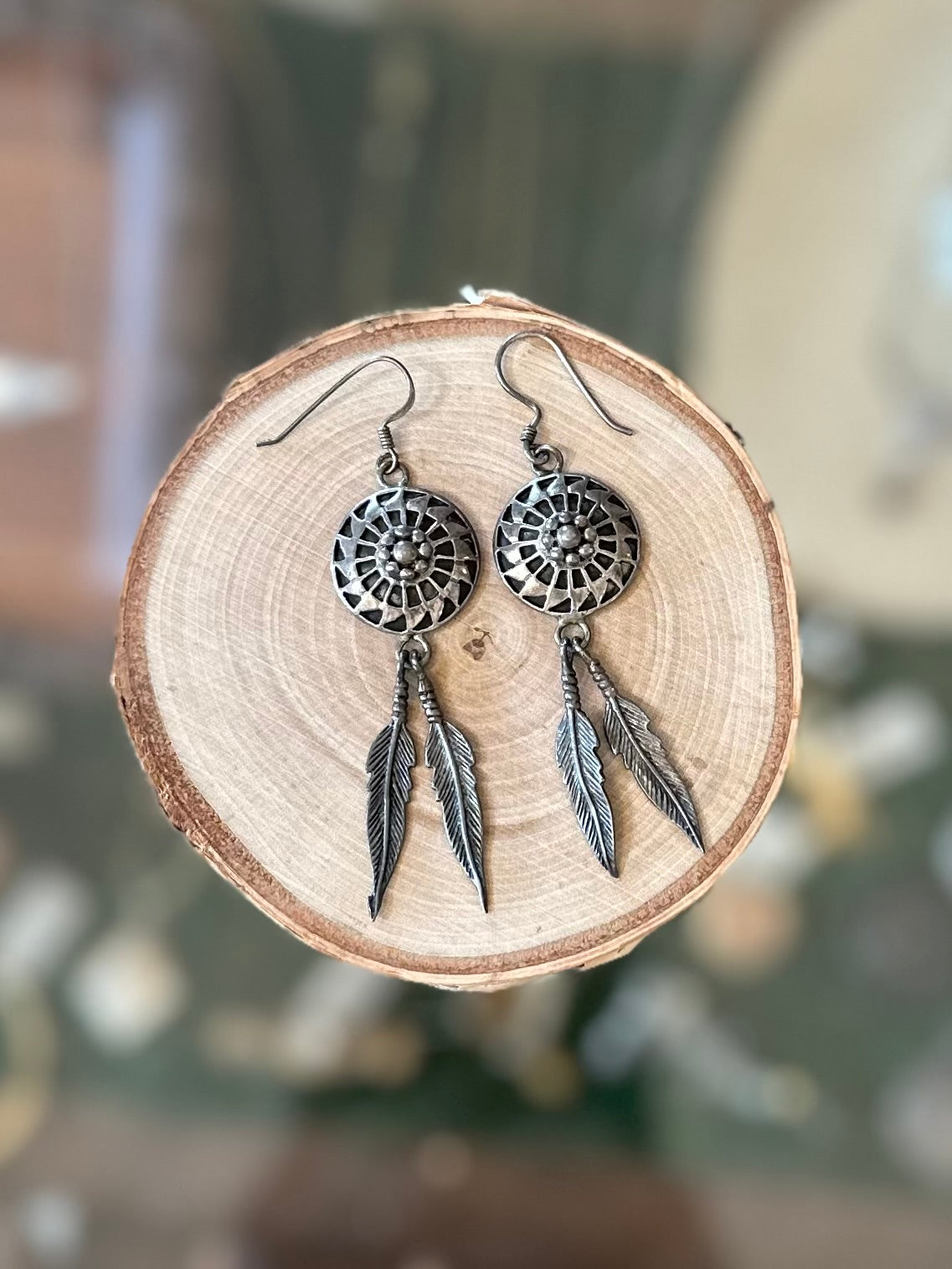 Fair Trade Jewelry Ebony and Sterling Silver Hook Earrings - Tonga Tornado NOVIC