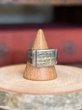 Load image into Gallery viewer, Vintage WWII Trench Art Ring Naples 1944 Mt Vesuvius Eruption Silver Signet | Size 11
