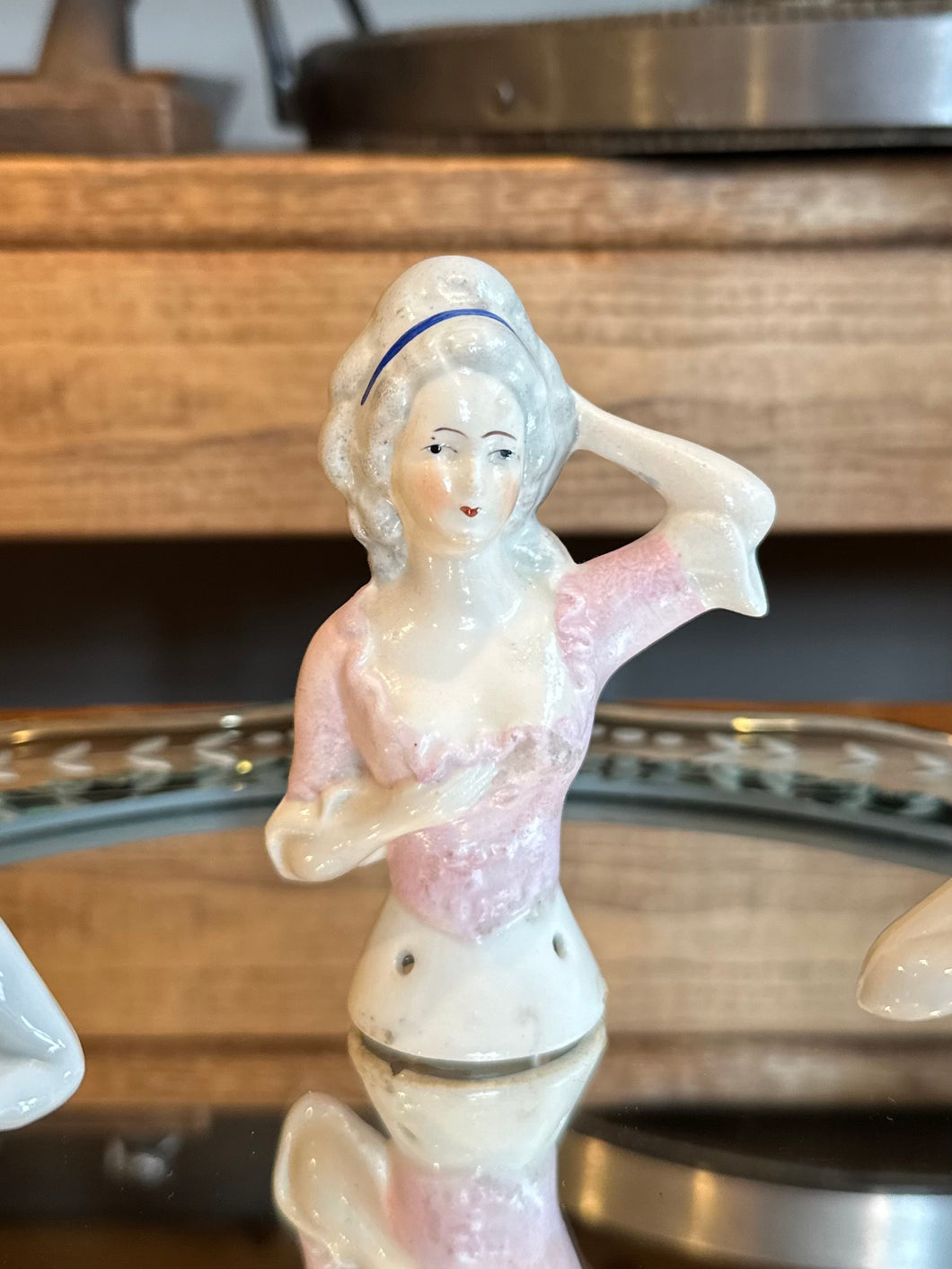You Pick! Vintage Hand Painted German Porcelain Half Doll Lady Figurines