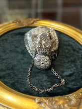Load image into Gallery viewer, Vintage 1930s Art Deco Whiting &amp; Davis Co. Silver Mesh Collapsible Gate Beggars Evening Bag Flapper Eveningwear
