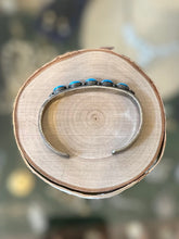 Load image into Gallery viewer, Vintage Traditional Navajo Native American Sterling Silver 5-Stone Sleeping Beauty Turquoise Cuff Bracelet
