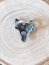 Load image into Gallery viewer, Vintage Sterling Silver &amp; Lavender Cubic Zirconia Ram Head Statement Ring Aries US Size 9 1/4
