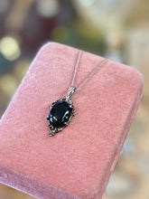 Load image into Gallery viewer, Vintage Signed Kabana KBN Sterling Silver &amp; 14K Black Onyx Pendant Necklace 17”
