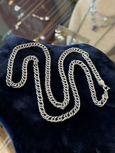 Load image into Gallery viewer, Vintage Sterling Silver Italy Flat Curb Link Chain Necklace Unisex 24”
