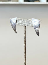 Load image into Gallery viewer, Vintage Modernist Sterling Silver Mexico Hammered Geometric Curved Triangle Drop Earrings
