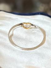 Load image into Gallery viewer, Vintage Signed TIFFANY &amp; CO. 2003 Sterling Silver and 18K Yellow Gold Heart Hook Bangle Bracelet Y2K
